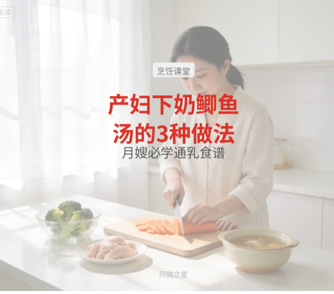 产妇下奶鲫鱼汤的3种做法：月嫂必学通乳食谱