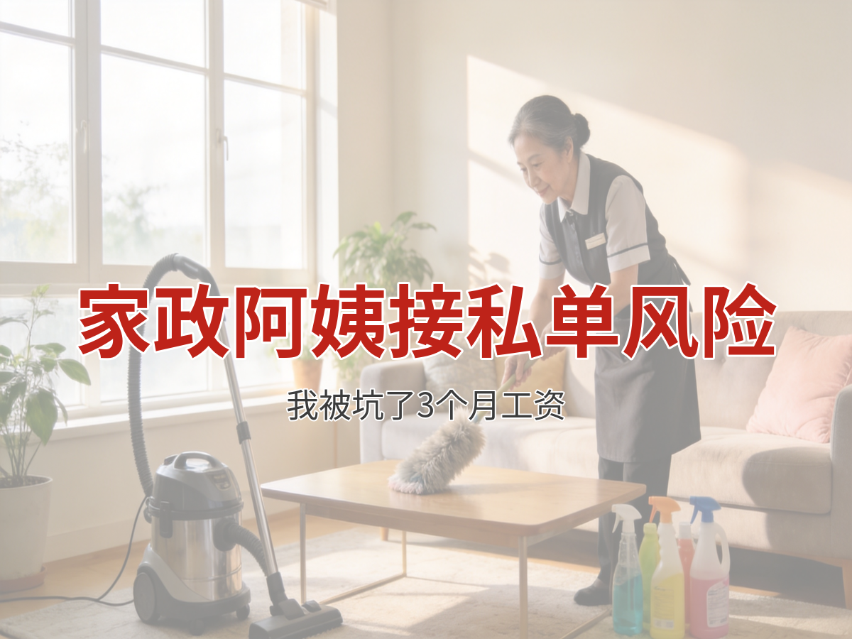 家政阿姨接私单风险有多大？我被坑了3个月工资