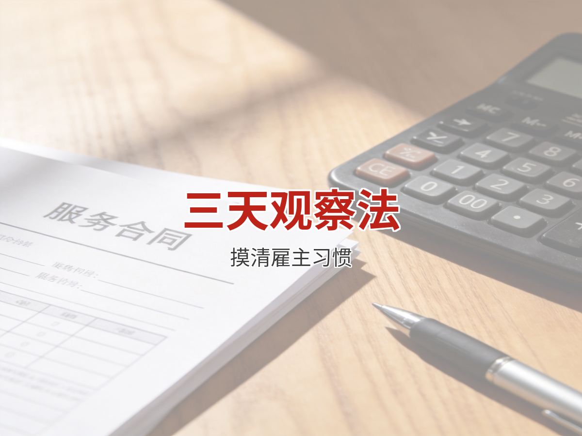 3天摸清雇主家习惯：新上户的观察笔记法