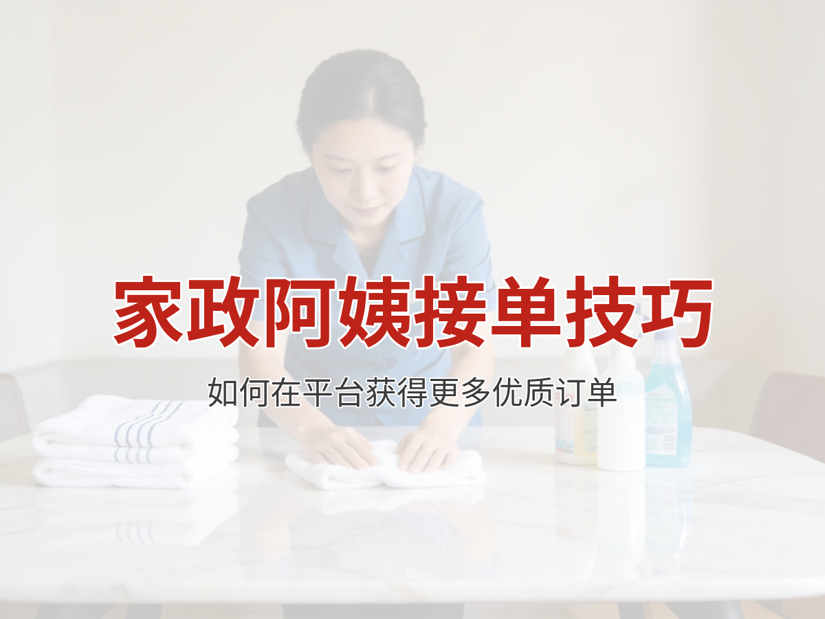 家政阿姨接单技巧：如何在平台获得更多优质订单