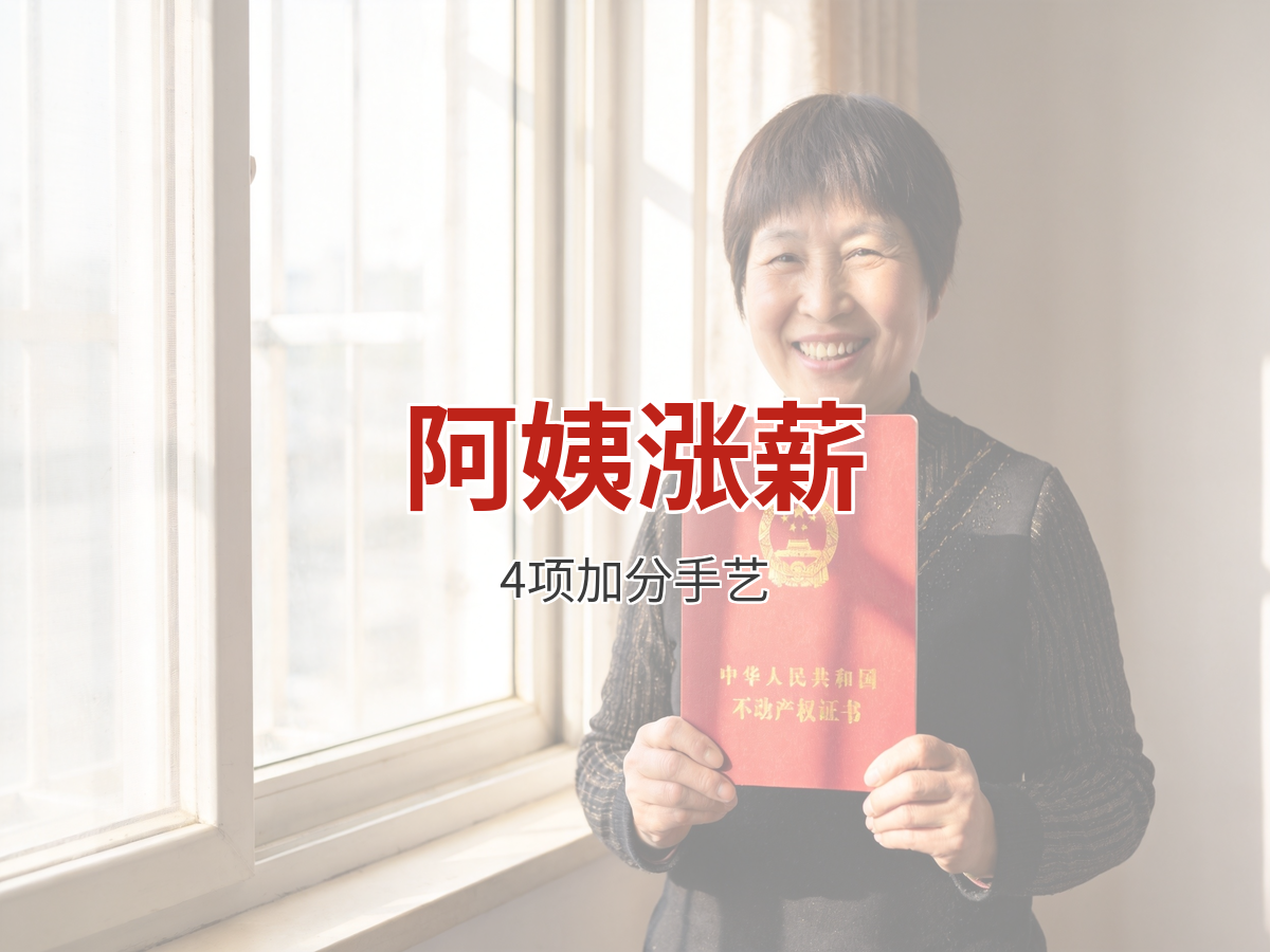 上户想涨工资？阿姨可以抽空学的4项加分手艺
