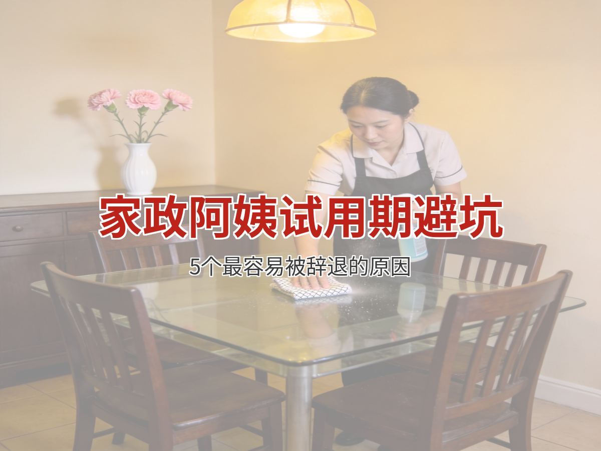 家政阿姨试用期避坑指南 5个最容易被辞退的原因